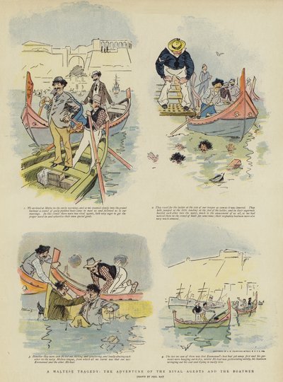 A Maltese Tragedy, the Adventure of the Rival Agents and the Boatmen by Phil May